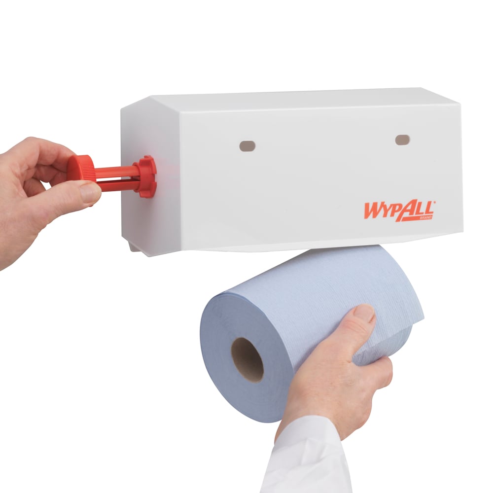 Auslaufartikel: WypAll® Wischtuch-Spender - Kleinrollen / Weiß /25 cm - 1 Dispenser | Karton (1 Spender)