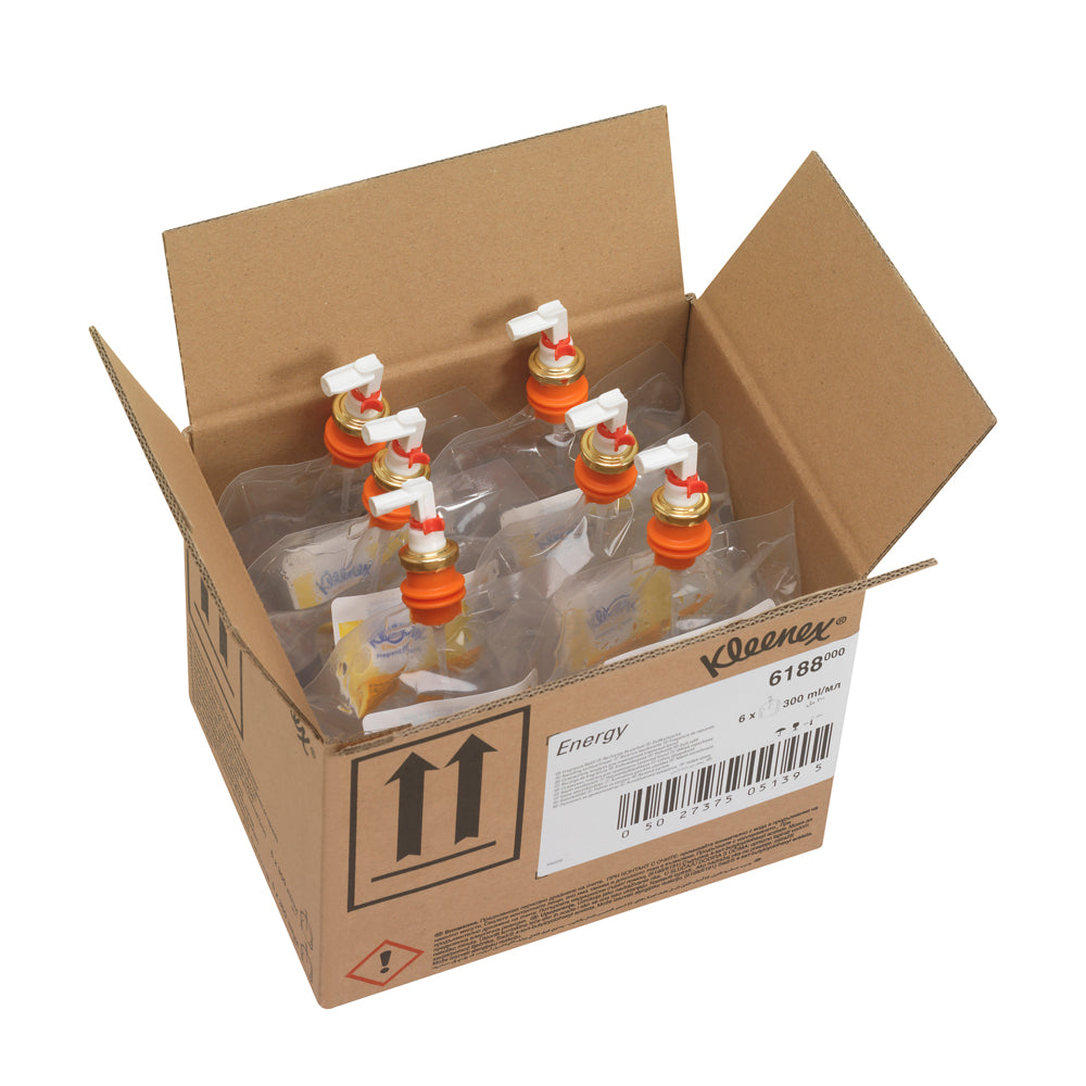 Auslaufartikel: Kleenex® Duft Energy - Nachfüllpack / Transparent /300 ml - 6 Cassettes | Karton (6 Flaschen)