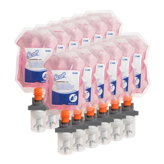 Scott® ESSENTIAL™ Schaumseife für die tägliche Verwendung - Kassette / Rosa /200ml - 12 Cassettes | Karton (12 Spenderbeutel)