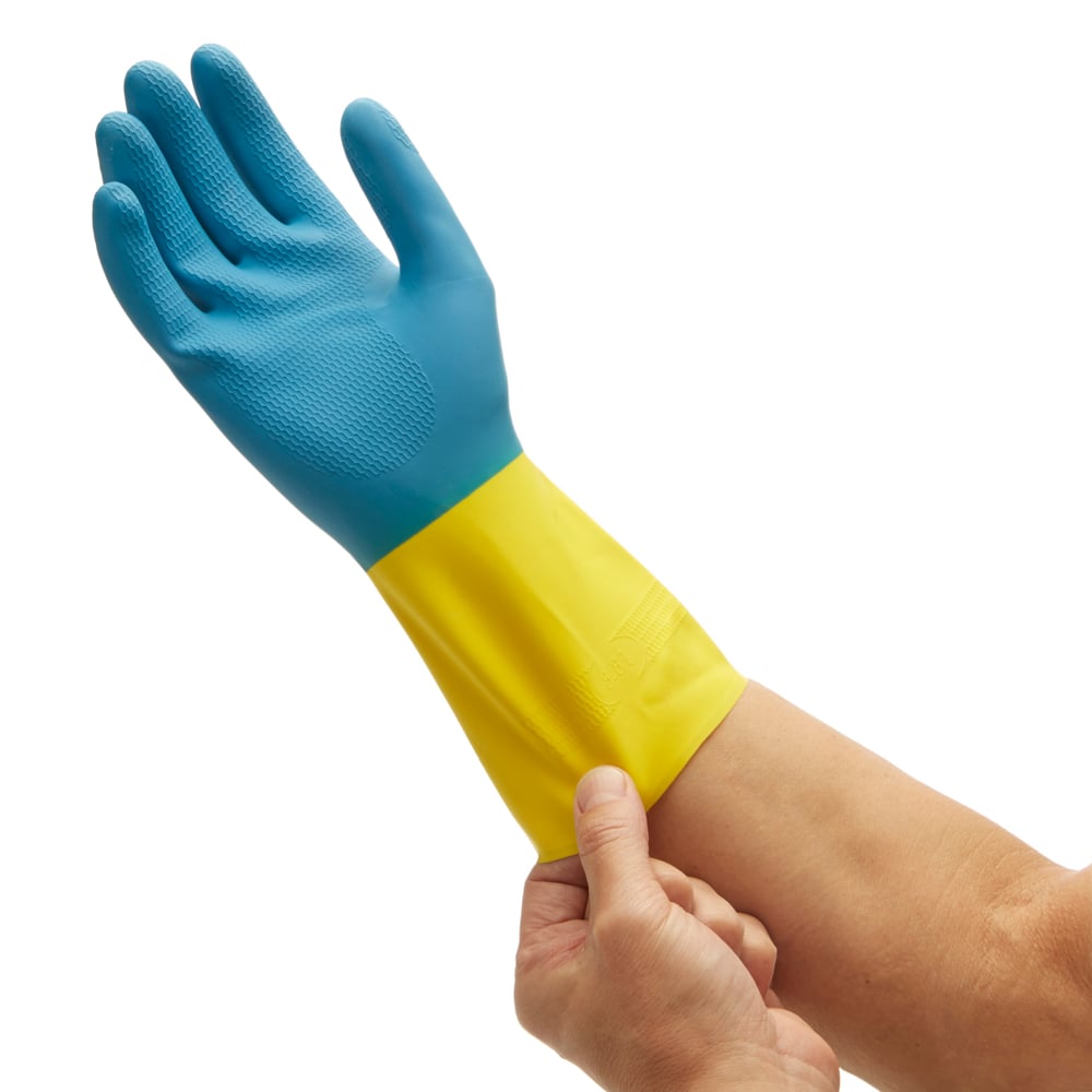 KleenGuard® G80 Neopren-Chemikalienschutzhandschuhe - 30 cm, handspezifische Paare / Gelb & Blau