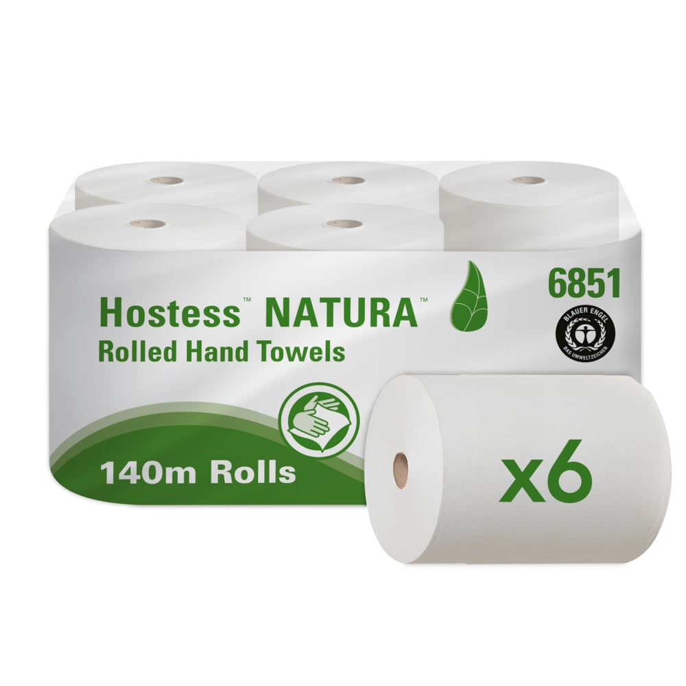 Hostess™ NATURA Rollenhandtücher - Rolle / Natur - 6 Rolls  x 1 Sheet | Karton (6 Rollen)