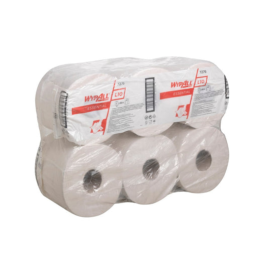 WypAll® L10 ESSENTIAL Wischtücher - Zentralentnahme  / Weiß - 6 Rolls  x 1 Sheet | Karton (6 Rollen)