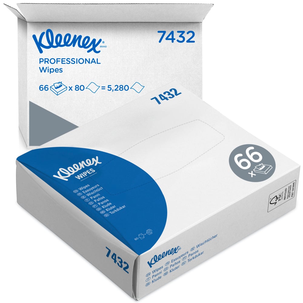 Auslaufartikel: Kleenex® Wischtücher - Interfold / Weiß - 66 Cartons  x 80 Sheets | Karton (66 Boxen)