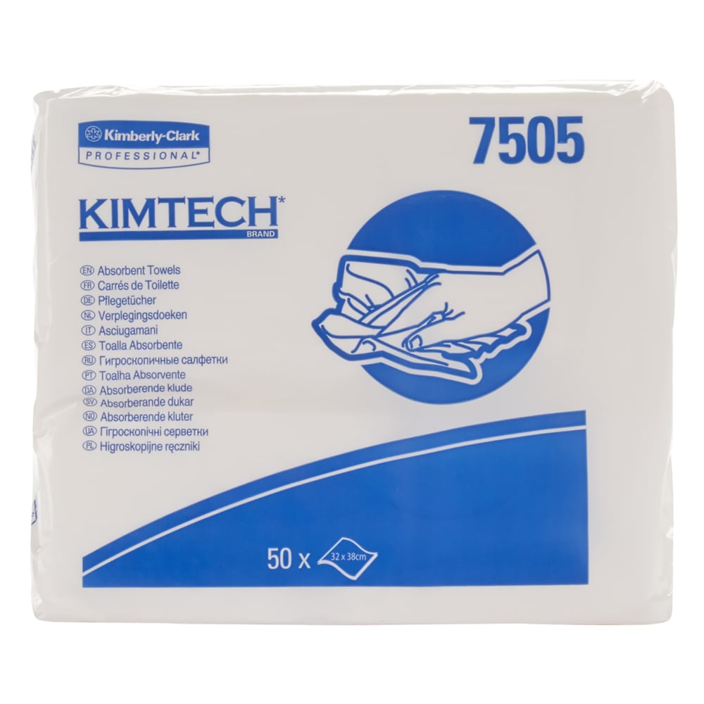 Auslaufartikel: Kimtech® Saugfähige Pflegetücher - Weiß - 20 Bags  x 50 Sheets | Karton (20 Beutel)