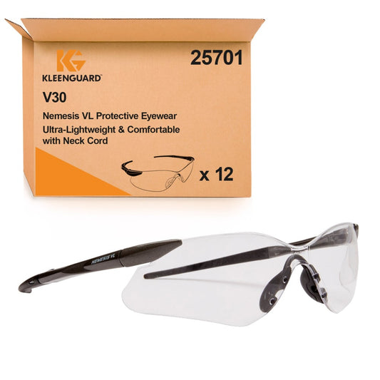 Auslaufartikel: KleenGuard® V30 Nemesis™ Schutzbrille - Beschlagfrei-Beschichtung / Transparent - 1 Carton  x 12 Glasses | Karton (1 Box)
