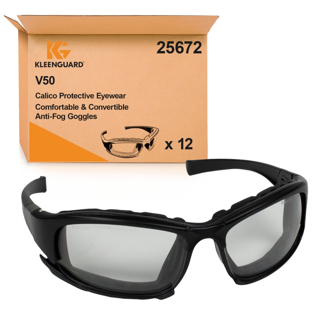 Auslaufartikel: KleenGuard® V50 Calico™ Schutzbrille - Beschlagfrei-Beschichtung / Transparent - 1 Carton  x 12 Glasses | Karton (1 Box)