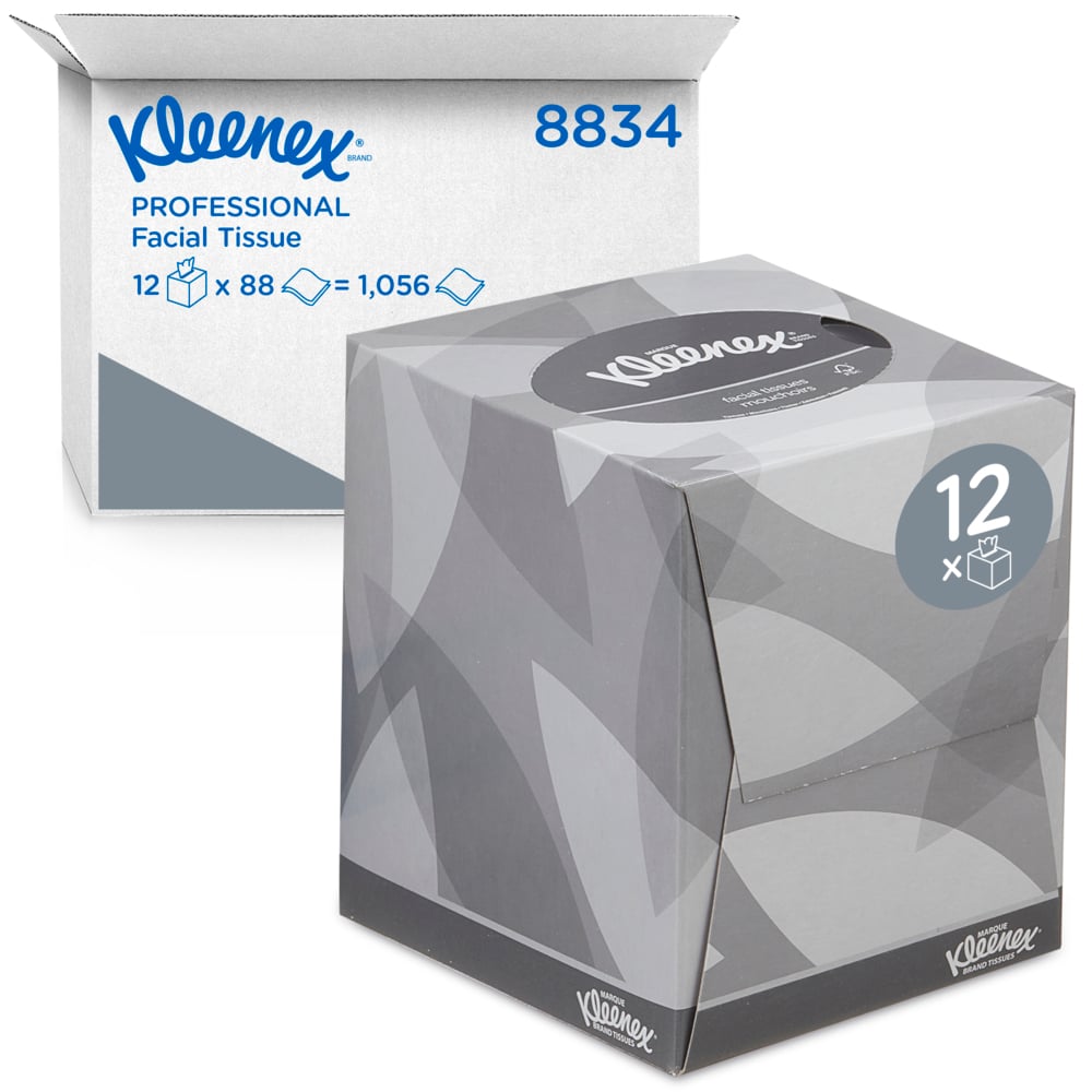 Kleenex® Kosmetiktücher - Würfel-Box / Weiß