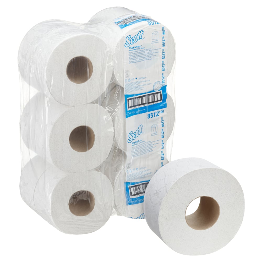 Scott® Essential™ Toilettenpapier - Jumbo / Weiß - 12 Rolls  x 526 Toilet Tissue Sheets | Karton (12 Rollen)