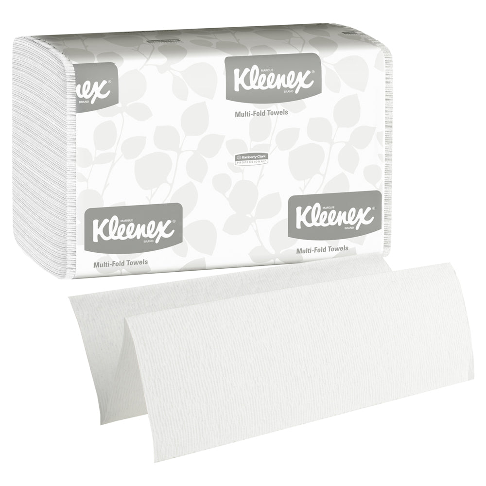 Kleenex® Handtücher - MultiFold / Weiß /Mittel - 16 Clips  x 150 Sheets | Karton (16 Päckchen)