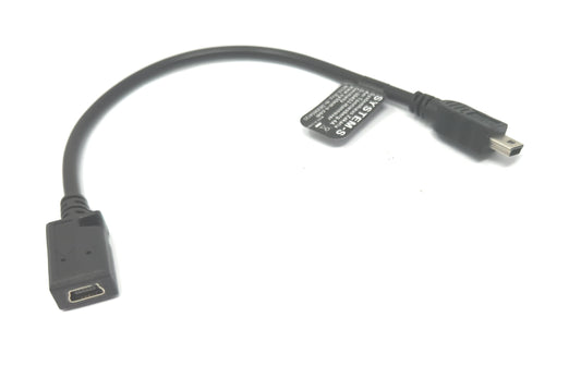 SYSTEM-S USB 2.0 Kabel 20 cm Mini B Stecker zu Buchse Adapter in Schwarz