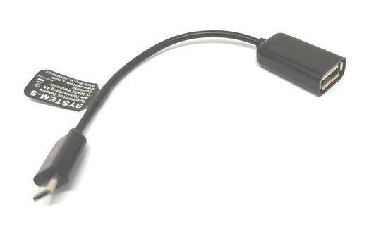 SYSTEM-S USB 2.0 Kabel 15 cm Micro B Stecker zu Typ A Buchse Adapter in Schwarz
