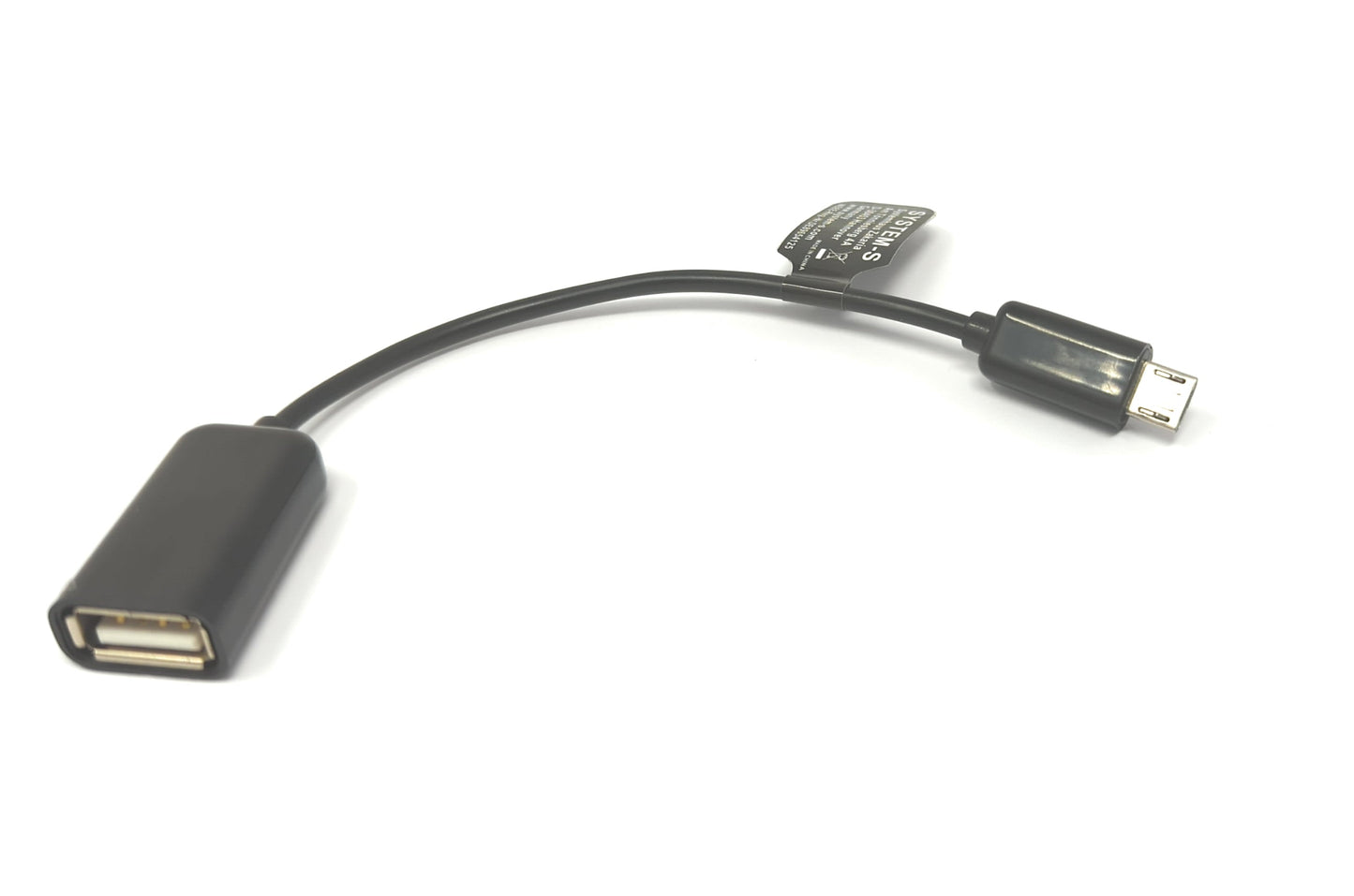 SYSTEM-S USB 2.0 Kabel 15 cm Micro B Stecker zu Typ A Buchse Adapter in Schwarz