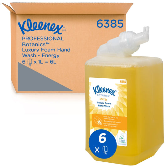Auslaufartikel: Kleenex® Botanics™ Luxury Foam Hand Wash - 1 Liter Kassette / Gelb /1 Ltr - 6 Cassettes | Karton (6 Kartuschen)