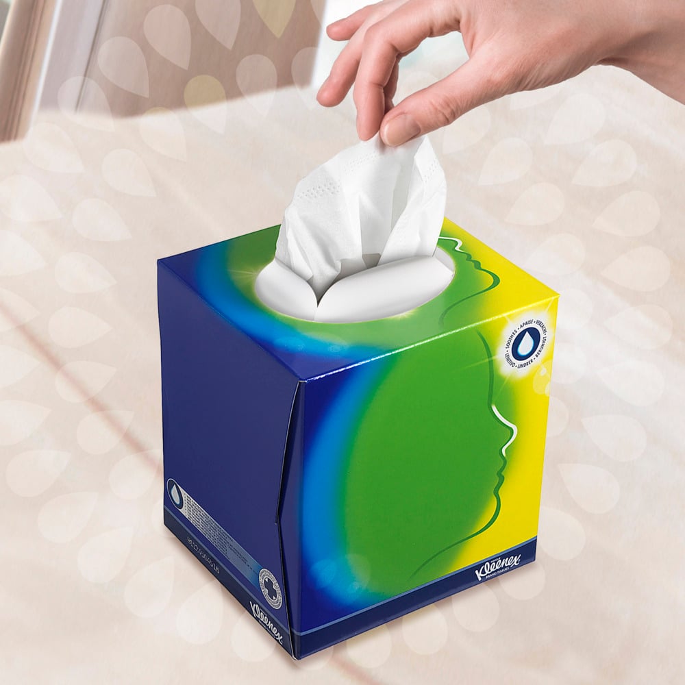 Kleenex® Kosmetiktücher - Würfel-Box / Weiß