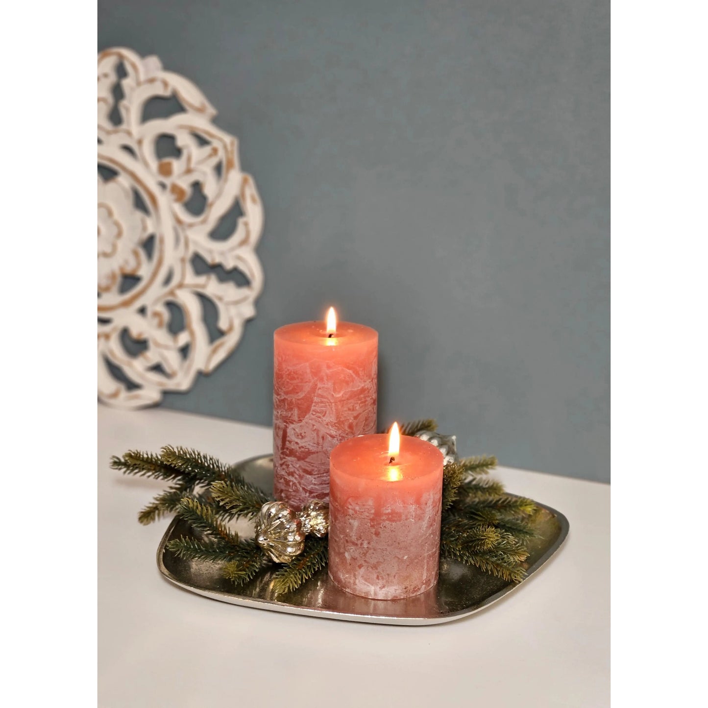 Dekoteller Metall silber Dekoschale Metallteller Deko Schale Teller 25 x 22 cm