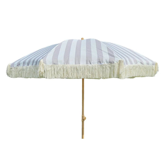 Sonnenschirm Strandschirm Schirm gestreift mit Fransen maritim UV Schutz Ø 180cm