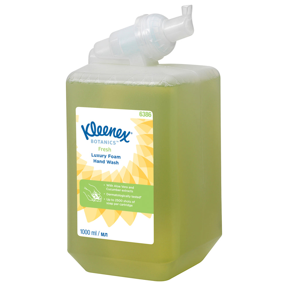 Kleenex® Botanics™ Luxury Foam Hand Wash - 1 Liter Kassette / Grün /1 Ltr - 6 Cassettes | Karton (6 Kartuschen)