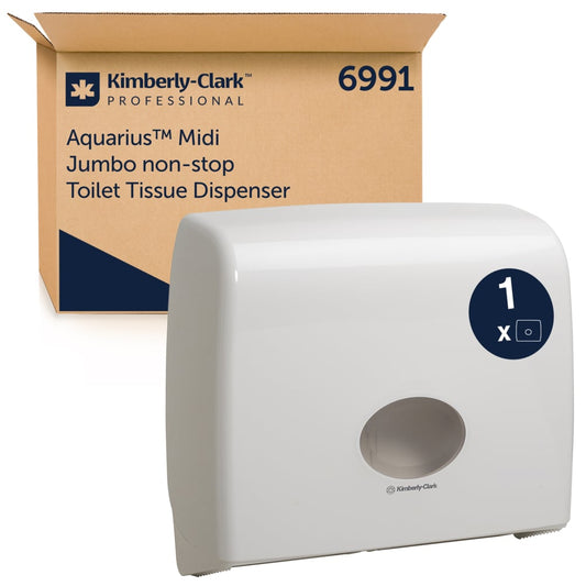 Aquarius™ Toilet Tissue Dispenser - Jumbo Non-Stop / White - 1 Dispenser | Carton (1 Dispenser)