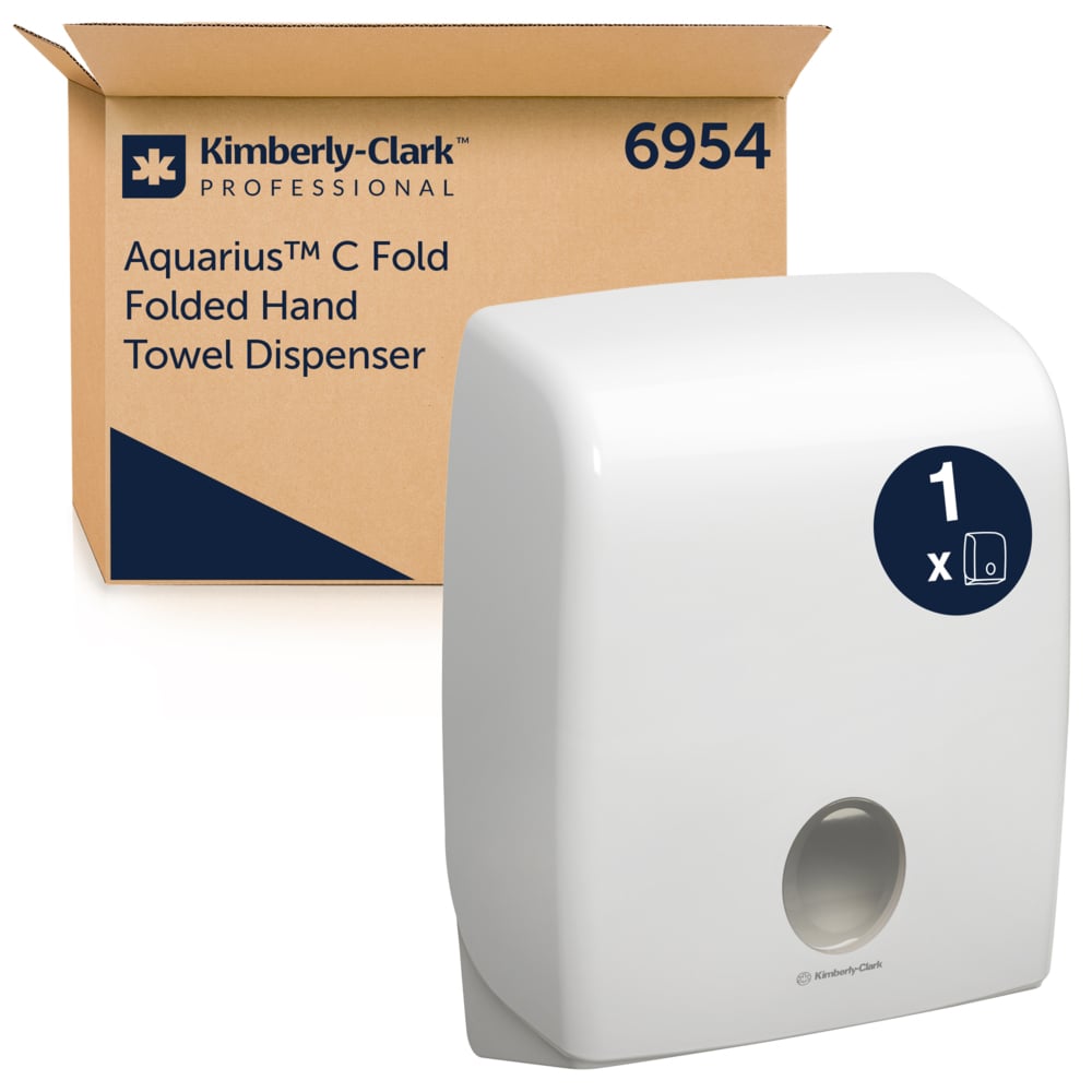 Aquarius™ Dispenser for Folded Hand Towels - C-Fold / White - 1 Dispenser | Carton (1 Dispenser)