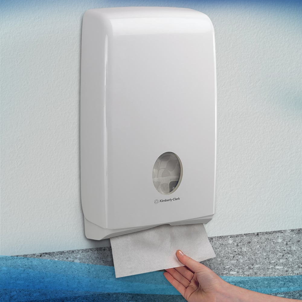 Scott® SLIMFOLD Handtücher - gefaltet / Weiß - 16 Clips  x 110 Sheets | Karton (16 Päckchen)