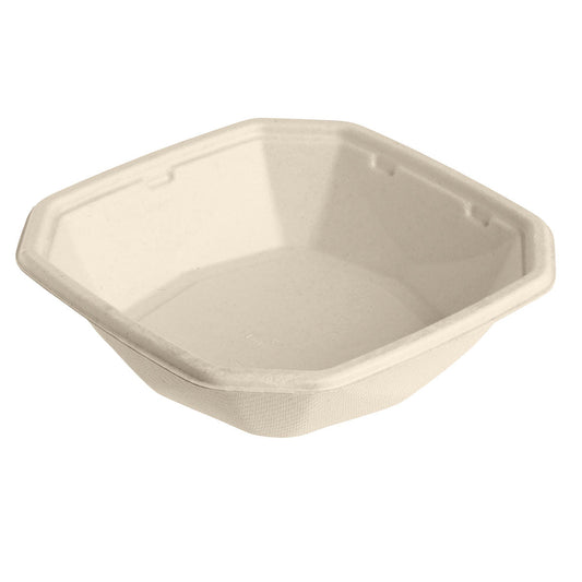 Octabagasse Schale 400 ml - uncoated  Braun Bagasse 152x152x38 | Packung (50 Stück)