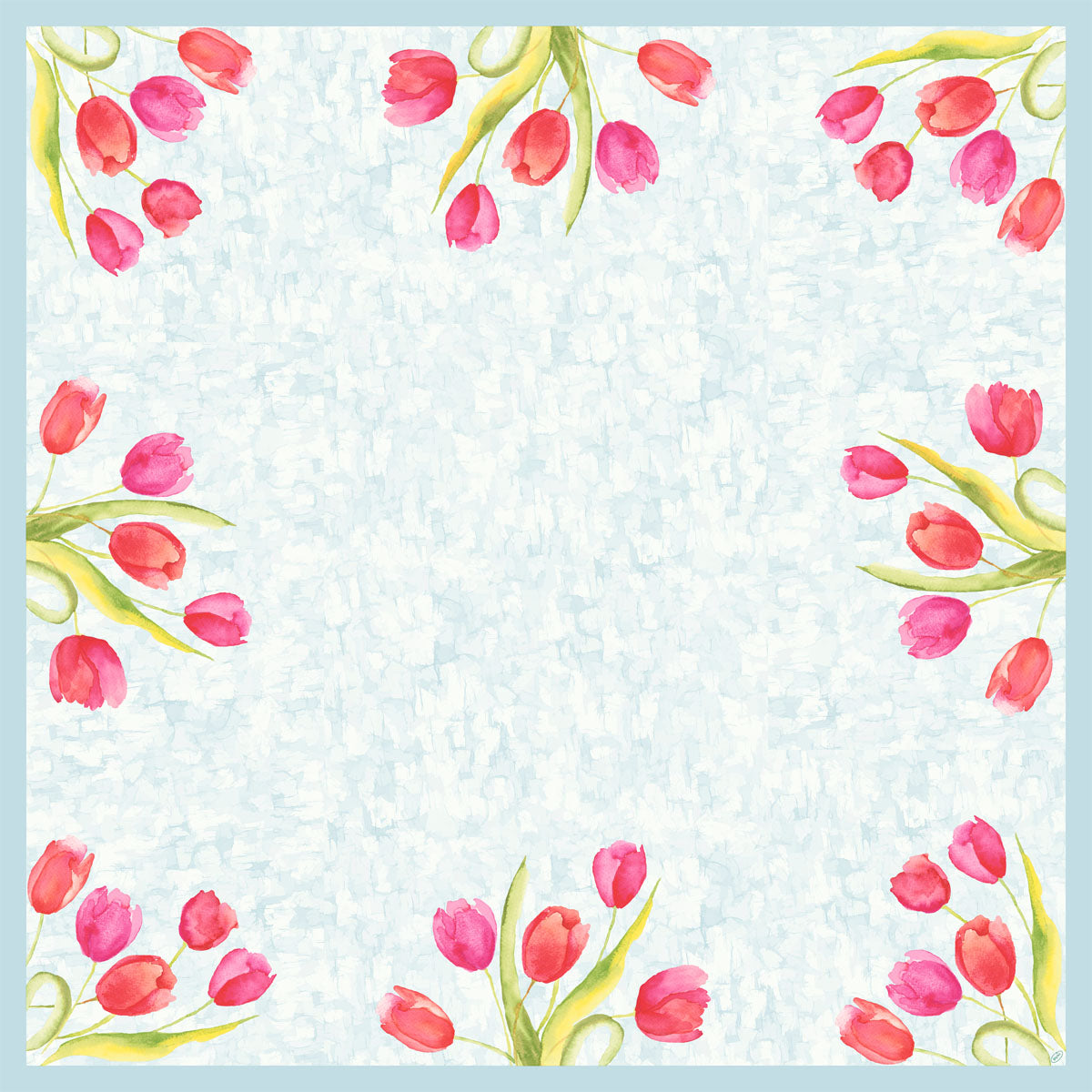 Dunicel-Mitteld. 84x84cm - Gemalte Tulpen Tischdecke | Karton (1 Packung)