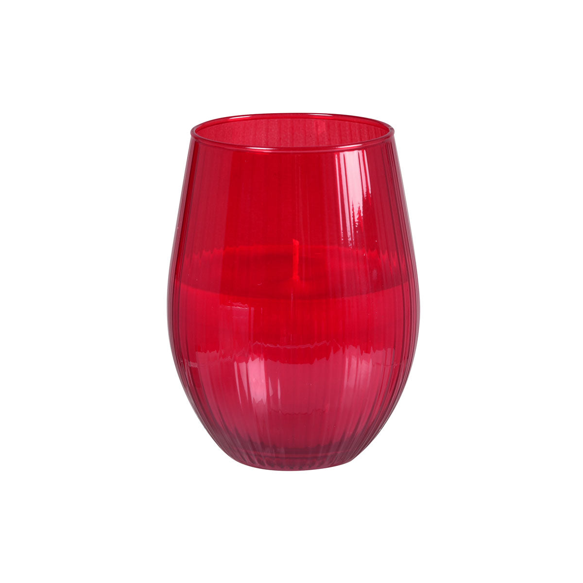 Kerzengläser Ritz, rot, 12,5 cm, Ø76 mm - Elegante Tischdekoration | Packung (1 Stück)