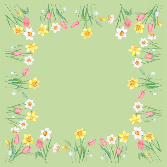 Bio-Dunicel-Mitteldeckchen Spring Melody 84x84 cm - Tischdekoration | Packung (100 Stück)