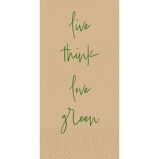 Zell.-Serv.40x40 3lg 1/8 Love green natural Papierservietten | Packung (250 Stück)