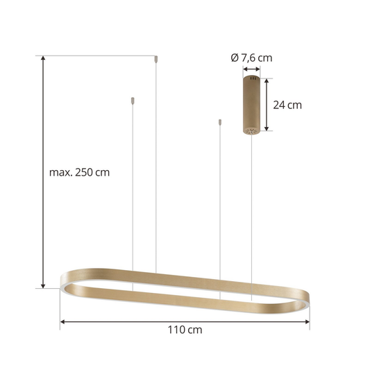 B-Ware Lucande Smart Led Hängeleuchte Melinay Gold Cct Tuya Hängelampe Lampe Leuchte