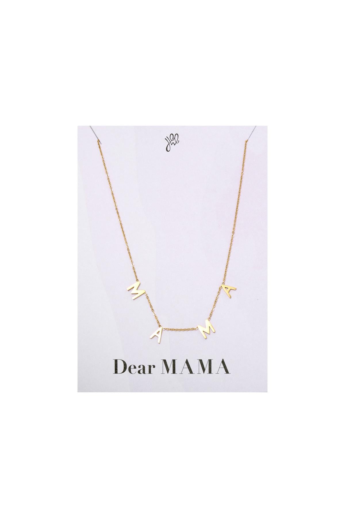 Halskette Dear Mama Goldfarbe Edelstahl