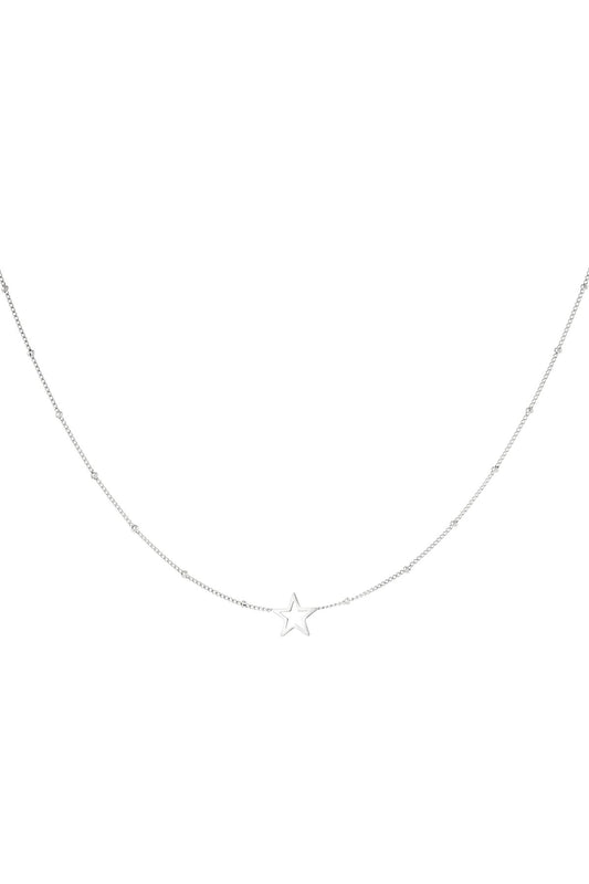 Minimalistische Halskette offener Stern Silber Edelstahl