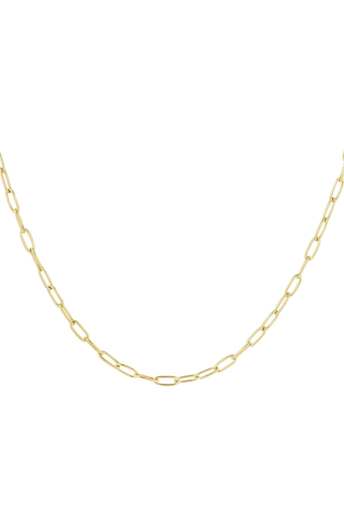 Gliederkette einfach Goldfarbe Edelstahl