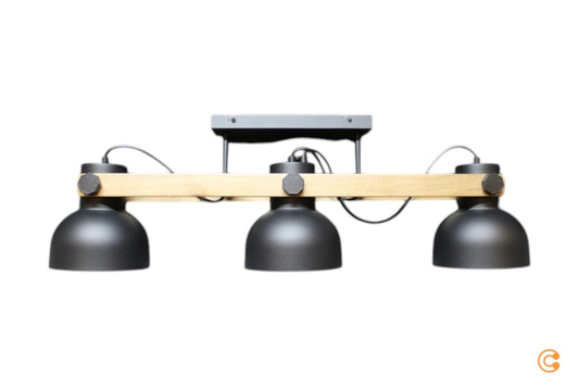 B-flokks Just Light. Cup 2.0 loftljós með þremur ljósum, svart málm, loftlampi, Lamp939