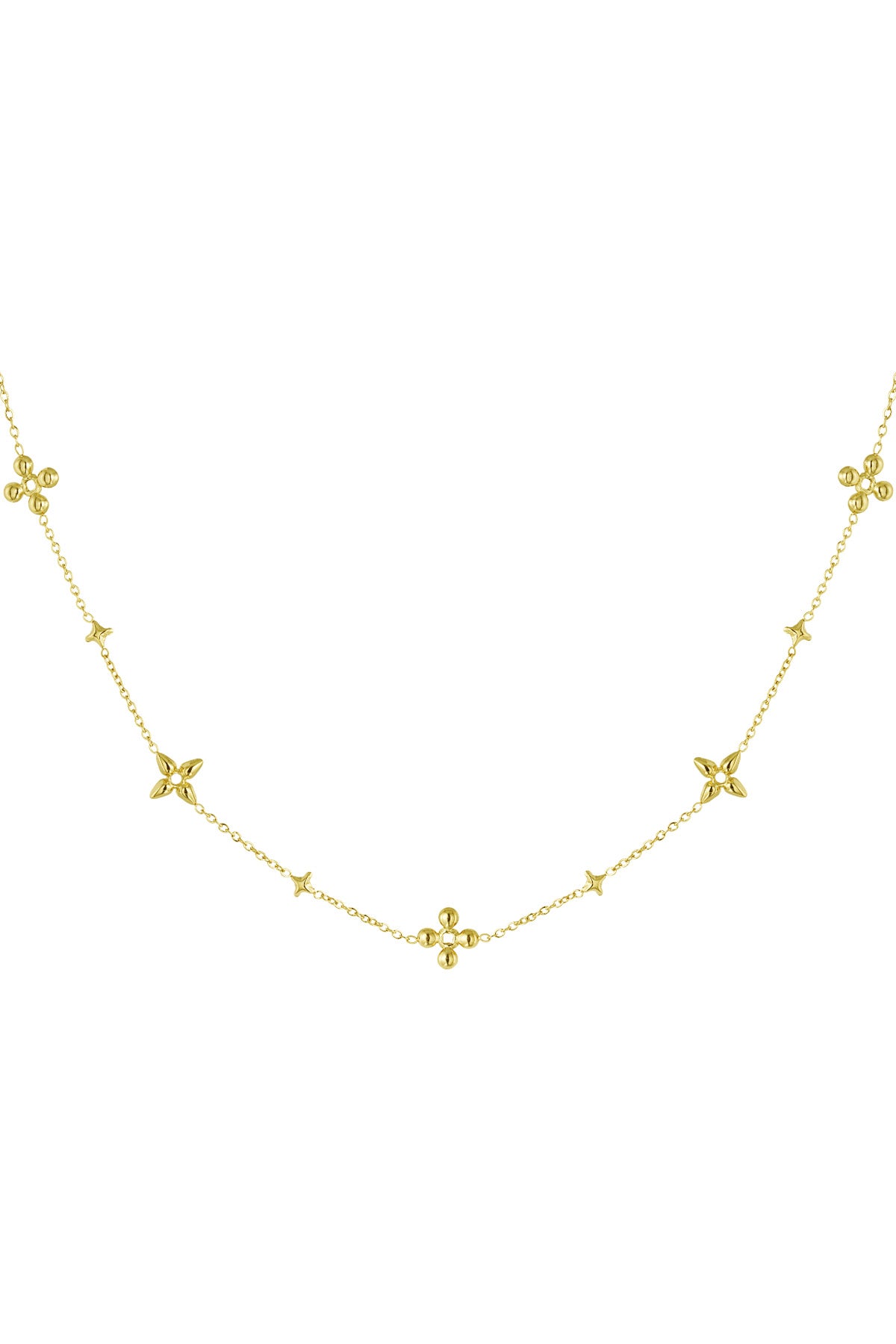 Blumen-Party-Halskette – Goldfarbe  - Goldfarbefarbe