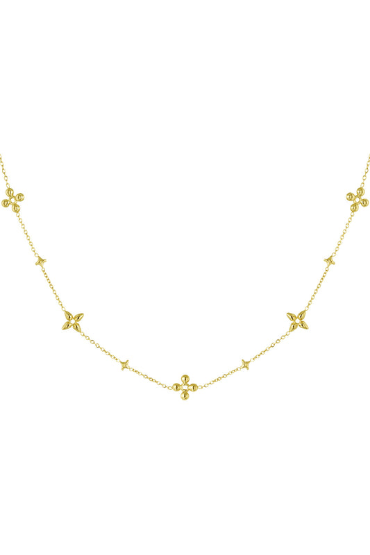 Blumen-Party-Halskette – Goldfarbe  - Goldfarbefarbe