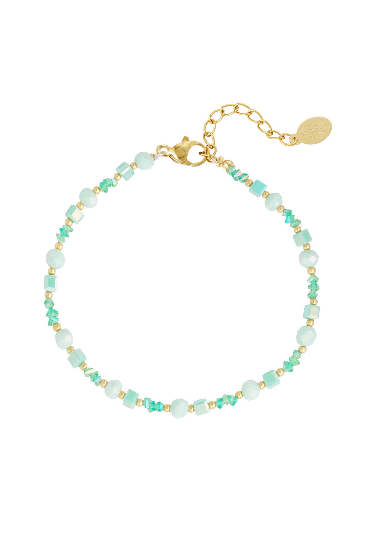 Fußkettchen mit Strand-Flair - Grün/Goldfarbe