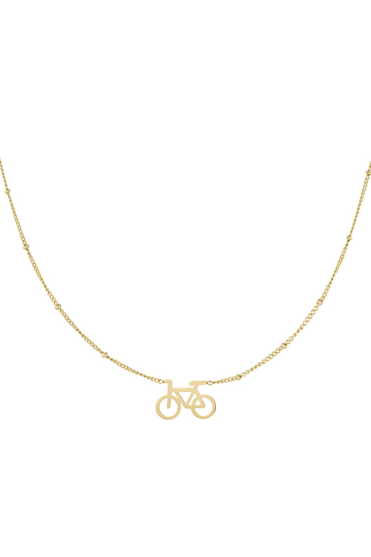 Fahrrad-Chic-Halskette – Goldfarbe - Goldfarbefarbe
