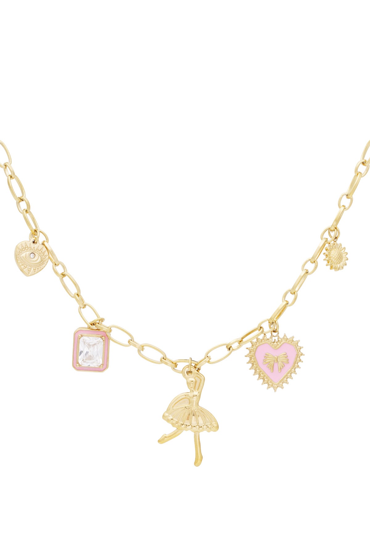 Charm-Halskette bunte Tänzerin - Roségoldfarben