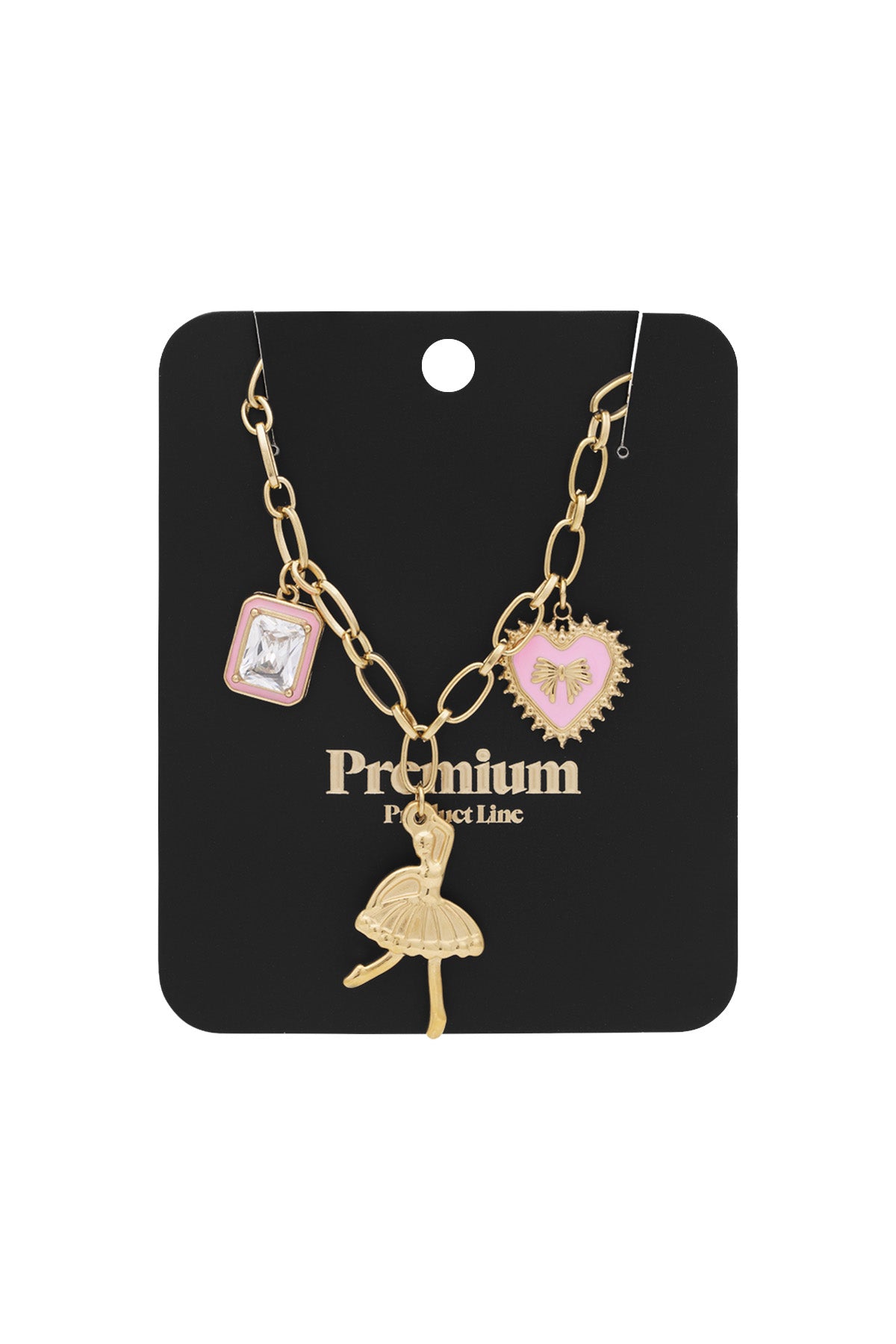 Charm-Halskette bunte Tänzerin - Roségoldfarben
