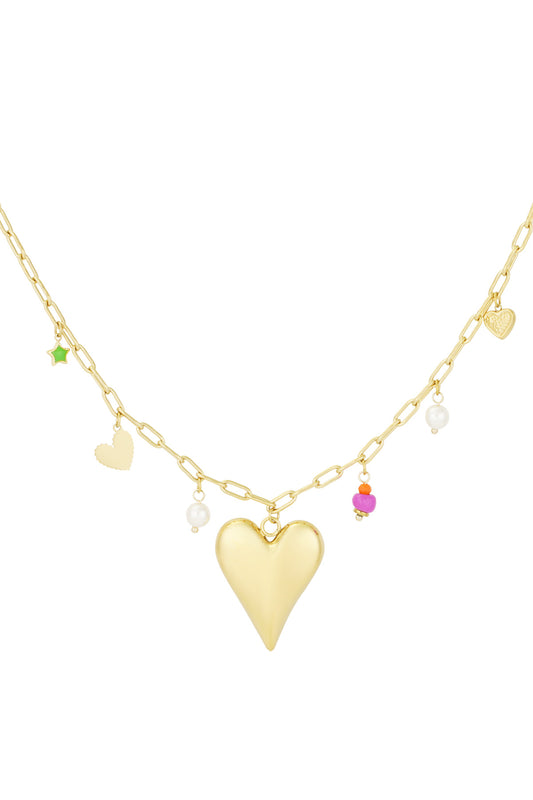 Charm-Halskette „Love Moment“ – Goldfarben