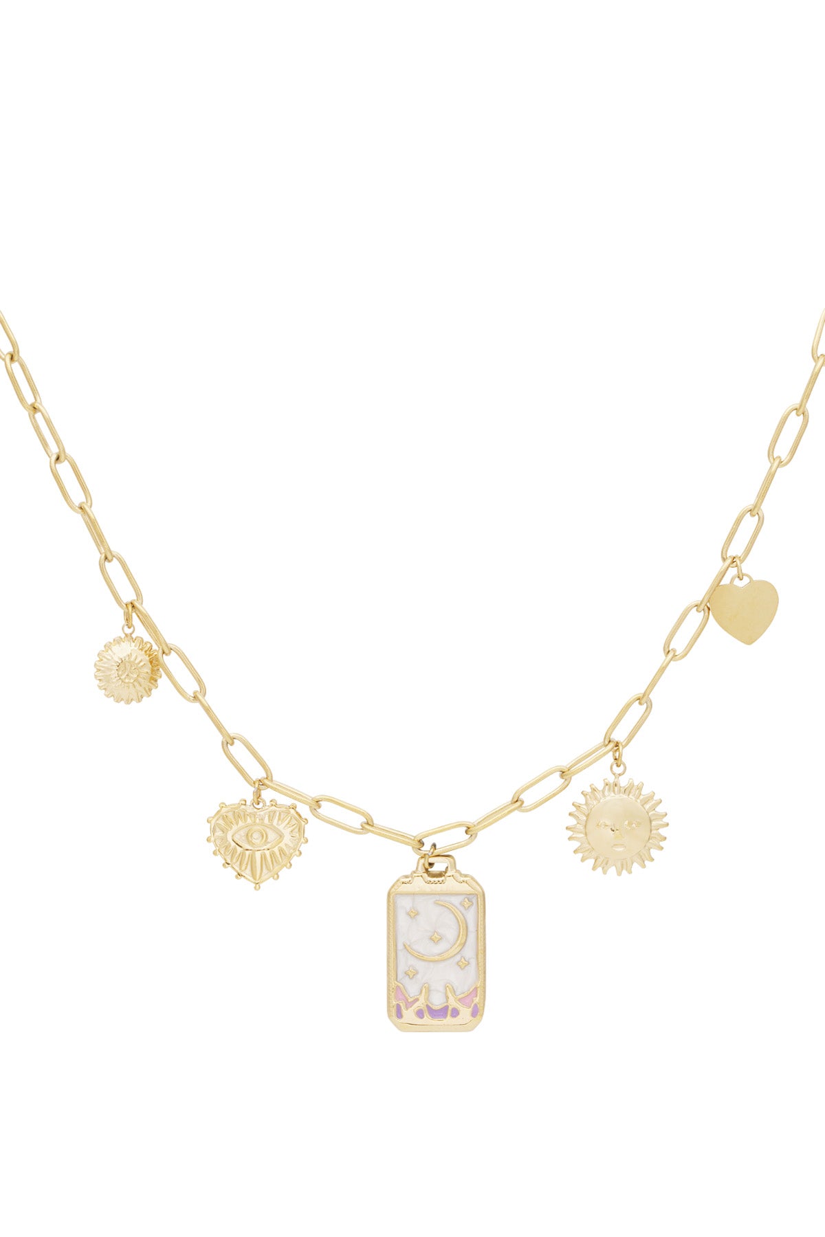 Charm-Halskette magischer Mond - Goldfarben