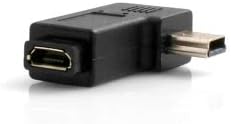 SYSTEM-S Micro USB tengi í Mini USB tengi, 90° gráðu hornrétt hornrétt tengi millistykki