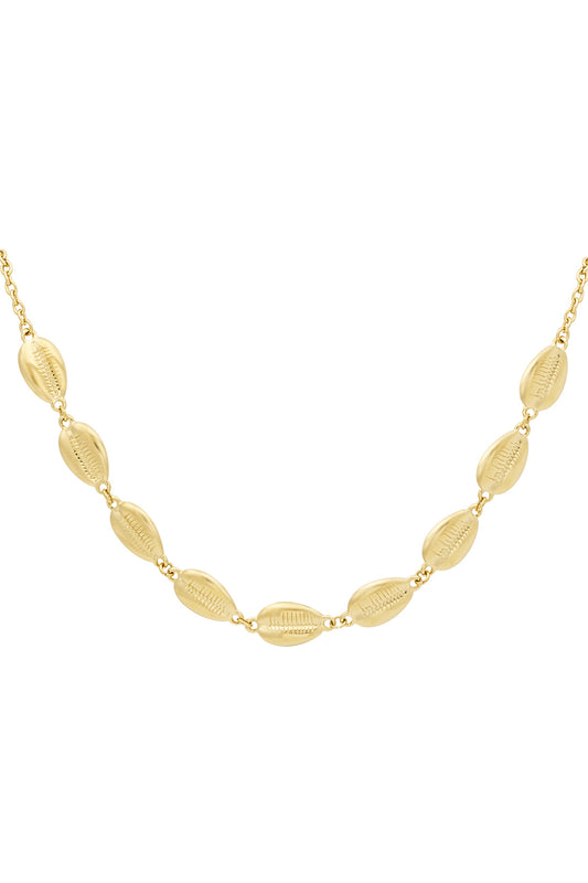 Muschel-Überdosis-Halskette – Goldfarben