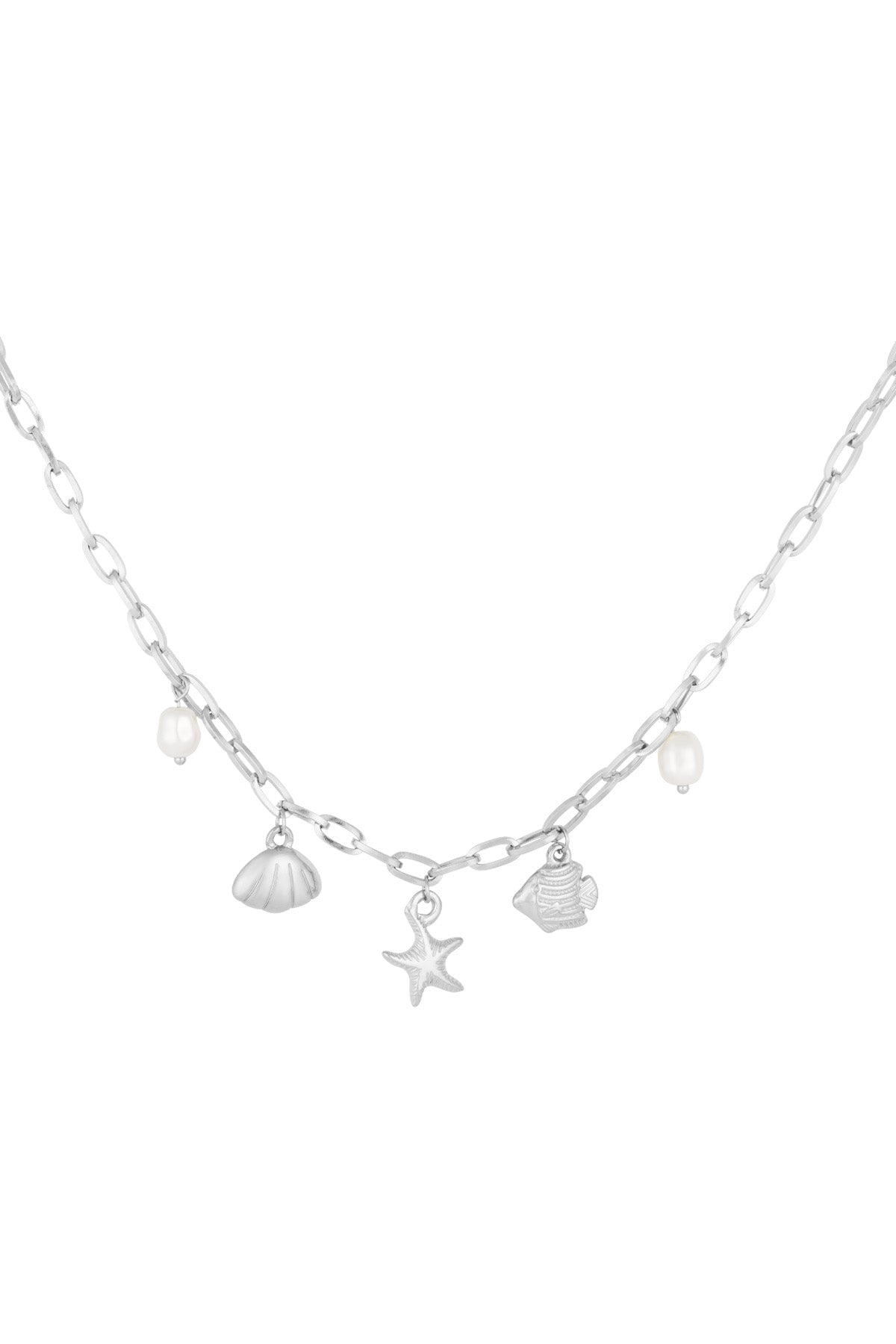 Kurze Halskette mit Strandanhängern - Goldfarben
