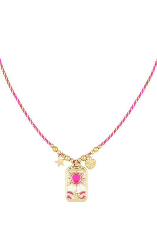 Halskette mit Eclipse-Charm - Roségold