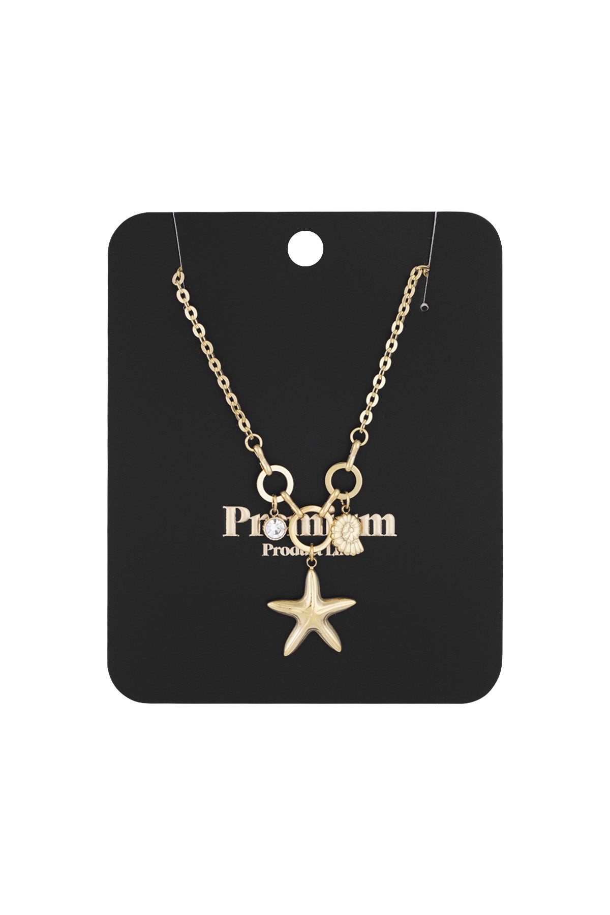 Charm-Halskette „I Sea You“ – Goldfarben