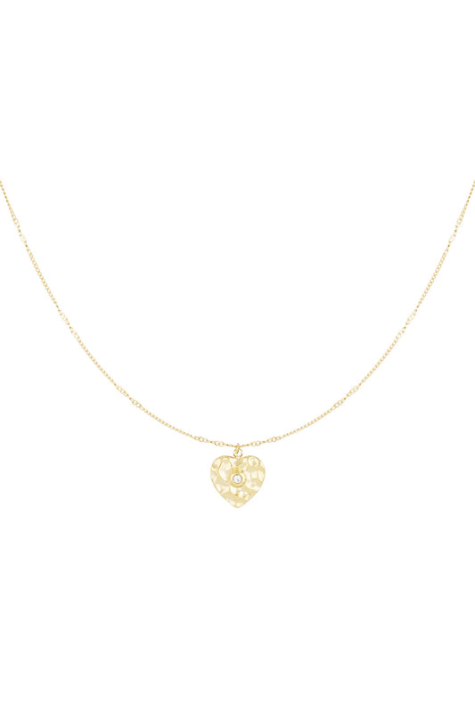 Halskette mit echtem Herz – Farbe Gold