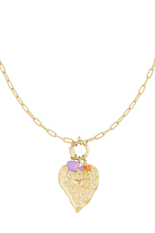 Charm-Halskette Lovebook – Goldfarben