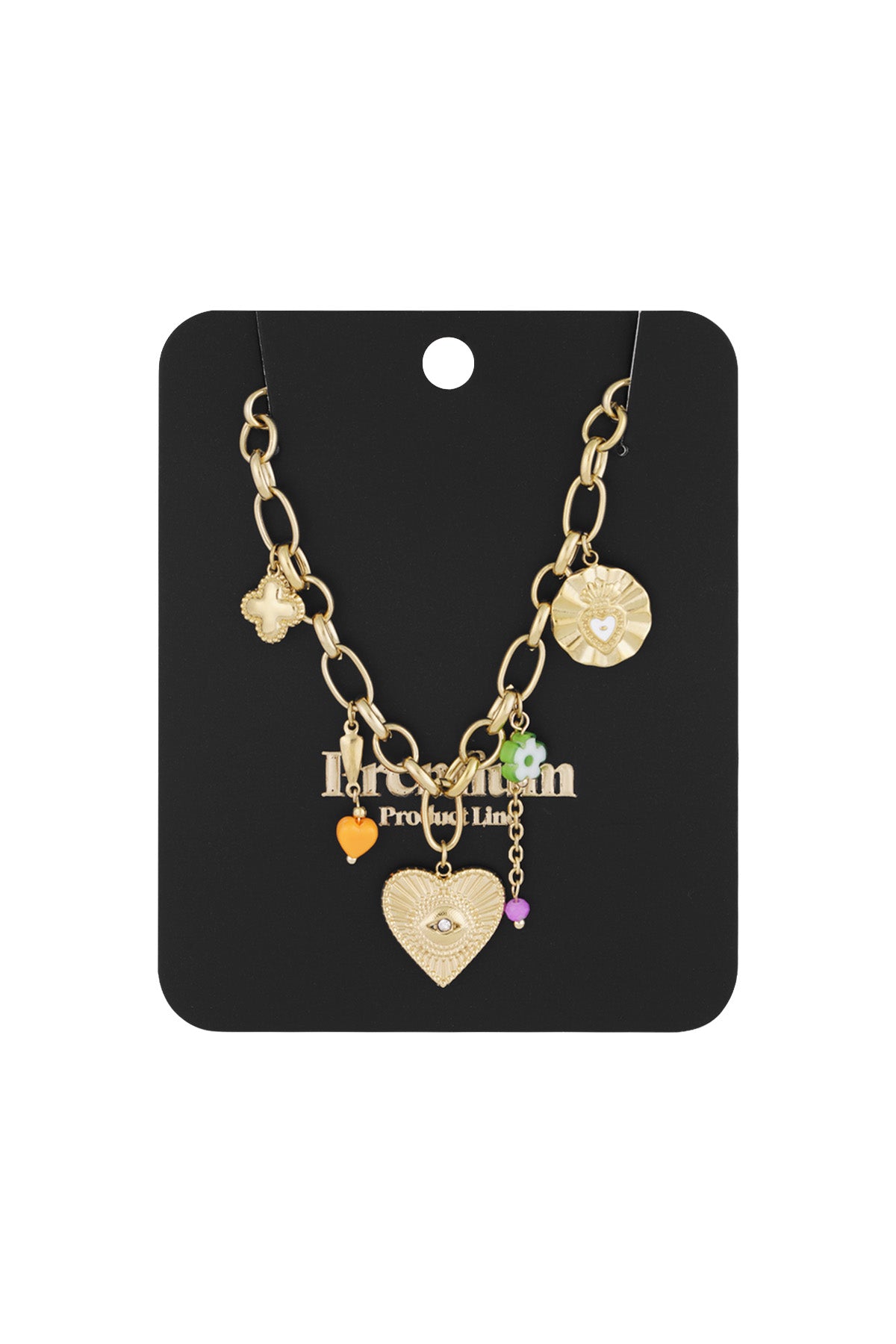 Charm-Halskette mit Augenkeil - Goldfarben
